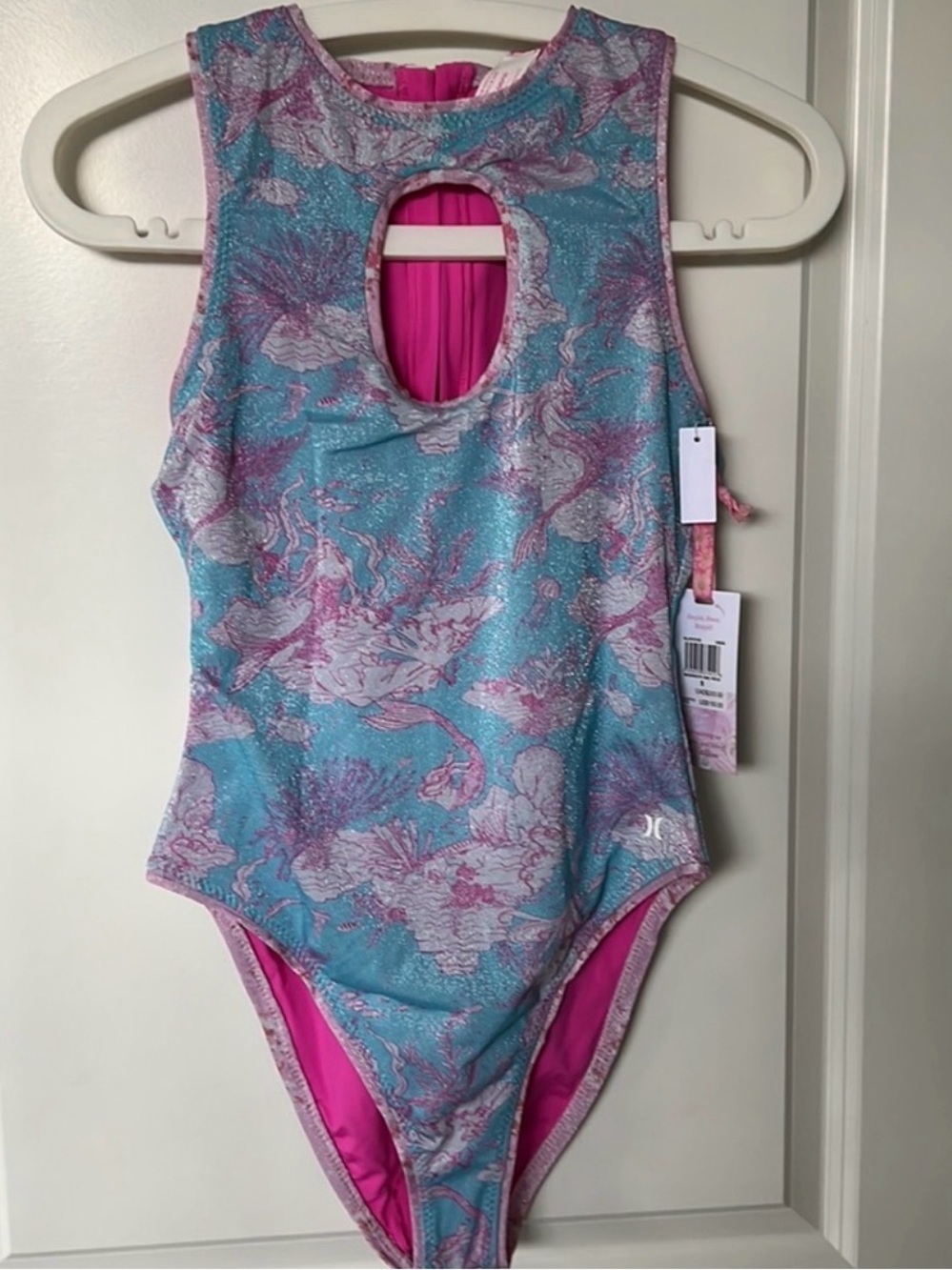 Hurley x LoveShackFancy Under The Sea Shimmer One Piece Swimsuit Sz S Sold Out